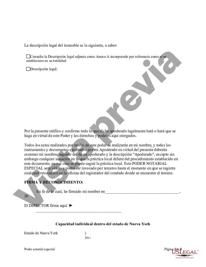 Preview Poder notarial especial o limitado para transacciones de venta de bienes raíces por parte del vendedor