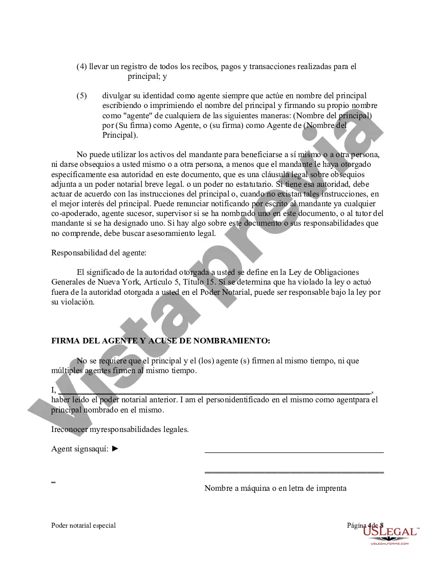 Preview Poder notarial especial o limitado para transacciones de venta de bienes raíces por parte del vendedor