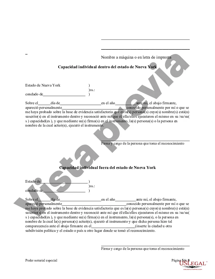 Preview Poder notarial especial o limitado para transacciones de venta de bienes raíces por parte del vendedor