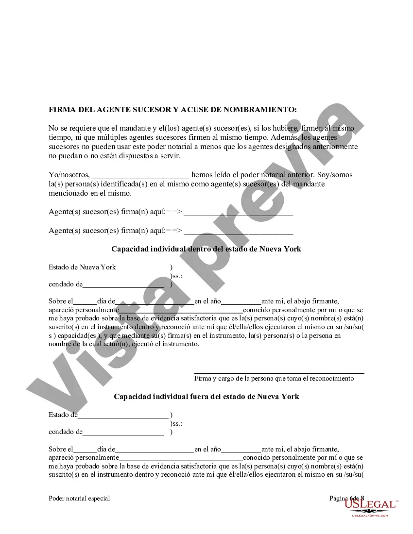 Preview Poder notarial especial o limitado para transacciones de venta de bienes raíces por parte del vendedor