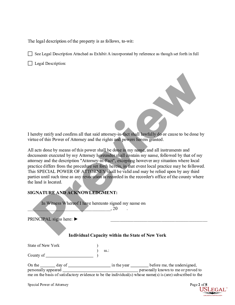 page 1 Special or Limited Power of Attorney for Real Estate Sales Transaction By Seller preview