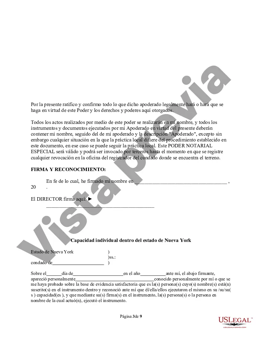 Preview Poder notarial especial o limitado para transacciones de compra de bienes raíces por parte del comprador