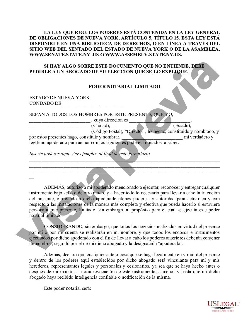 Get Poder notarial limitado en el que se especifican poderes con ejemplos de poderes incluidos Preview Poder notarial limitado en el que se especifican poderes con ejemplos de poderes incluidos