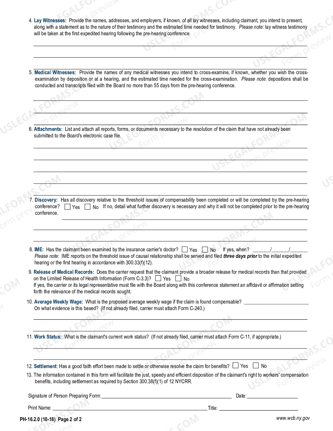 Preview Pre-Hearing Conference Statement