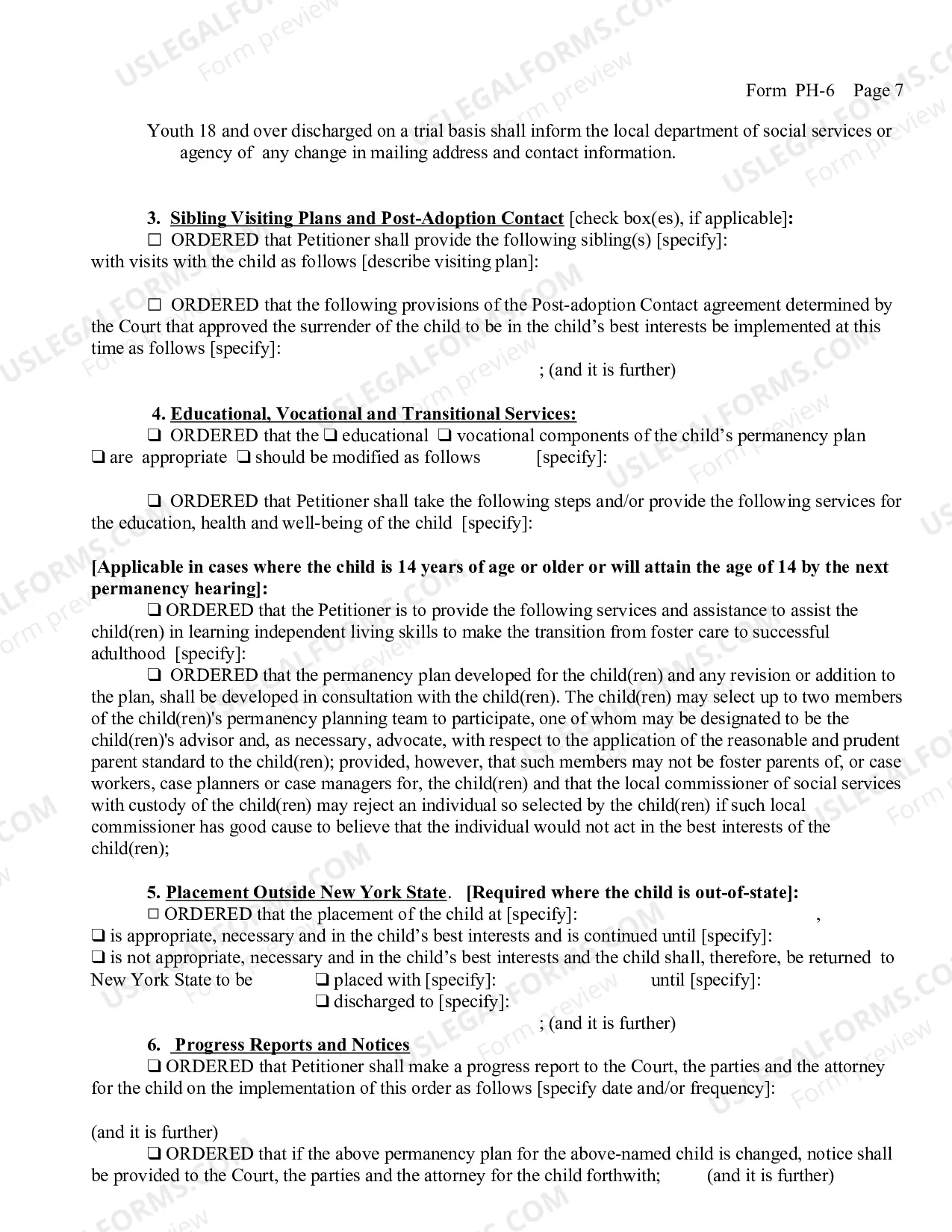 Preview Permanency Hearing Order (Regarding Child Freed For Adoption)