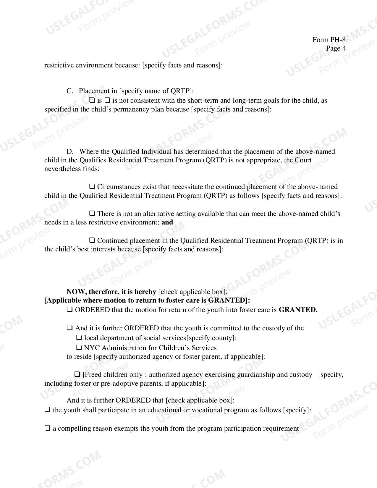 Preview Order On Motion To Reenter Foster Care