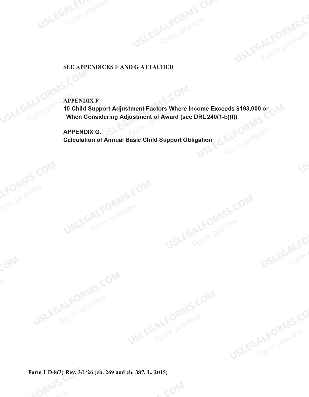 Preview Child Support Worksheet (UD-8(3))