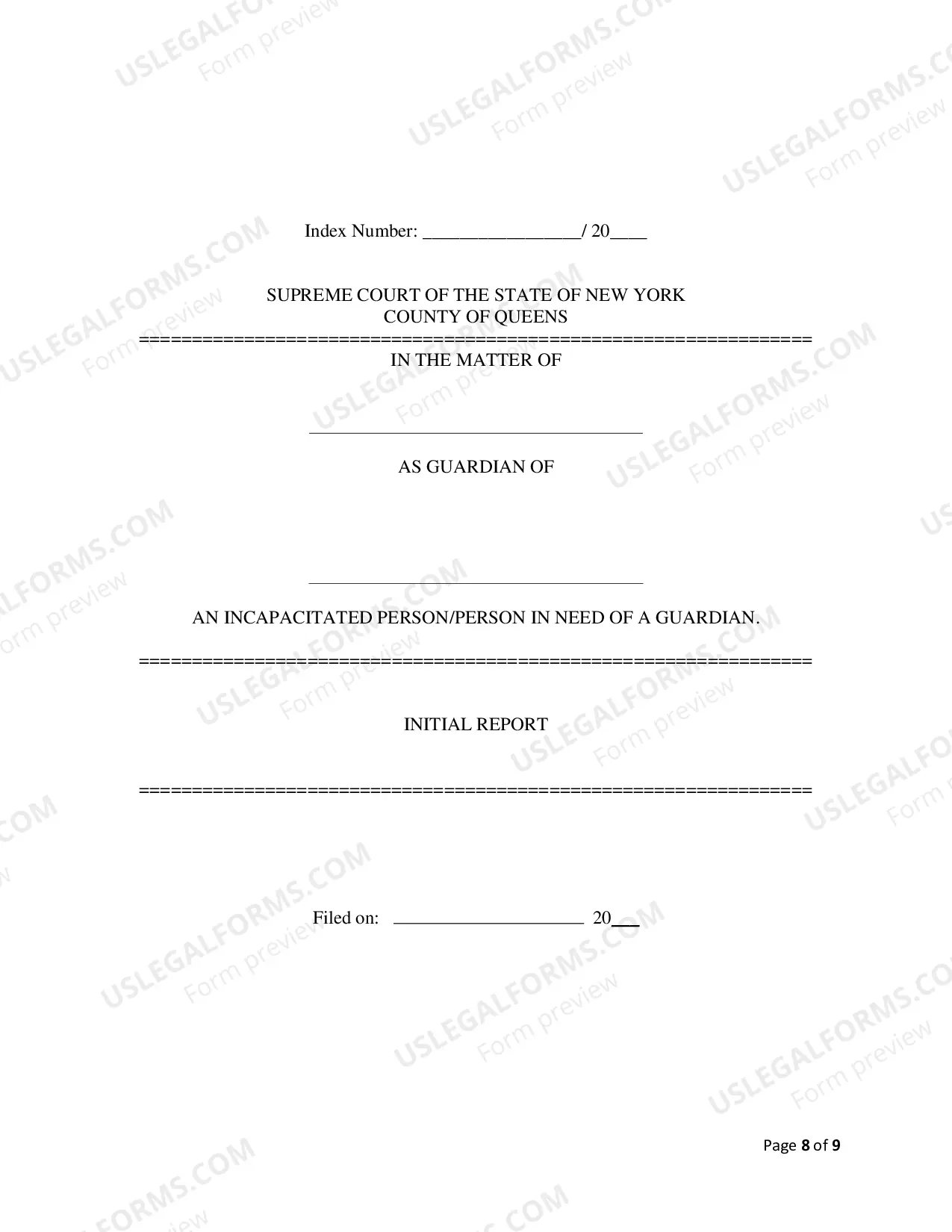 Preview Initial Report (IP Guardianship)