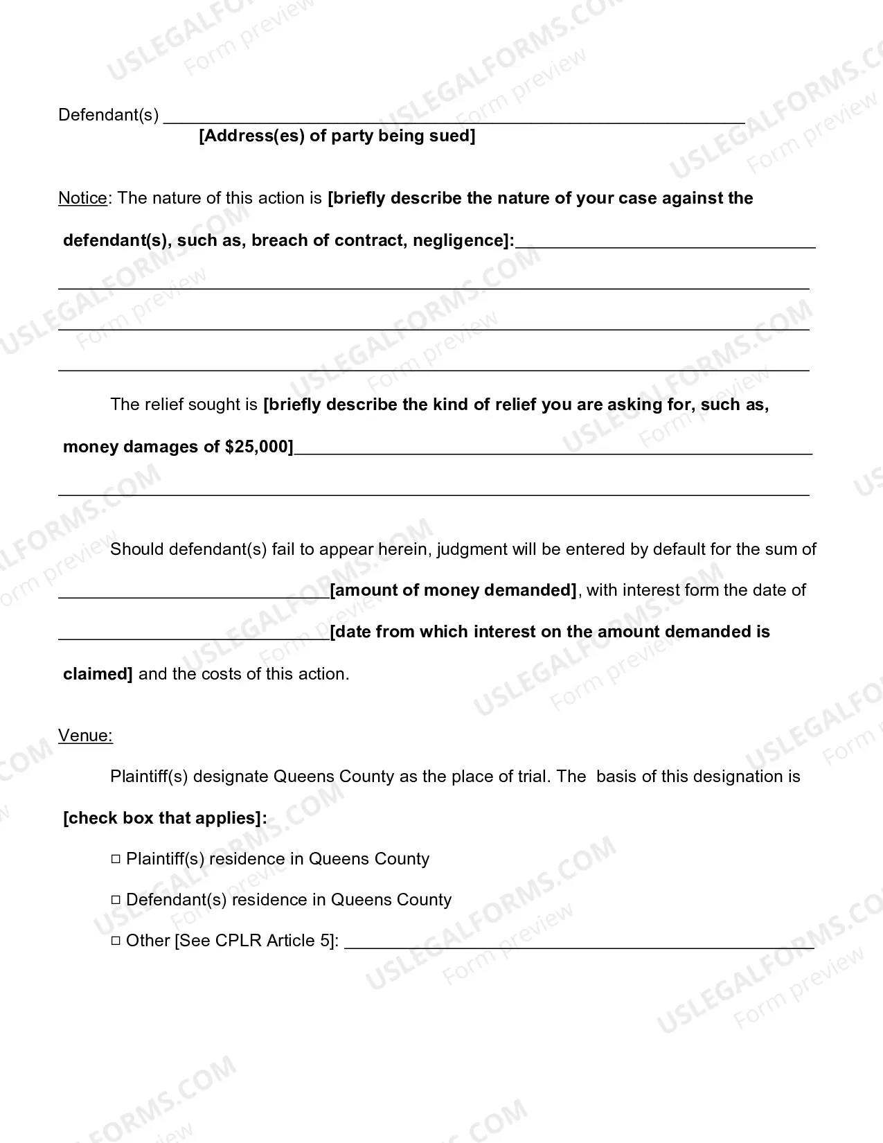 Preview Summons With Notice