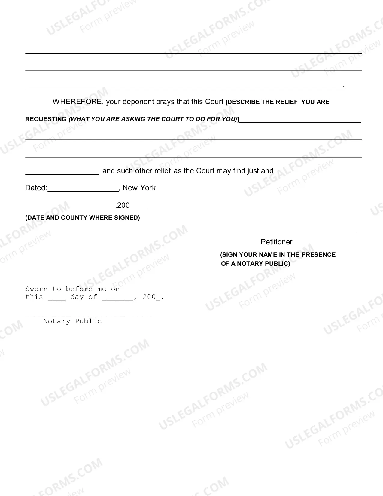 Preview Verified Petition