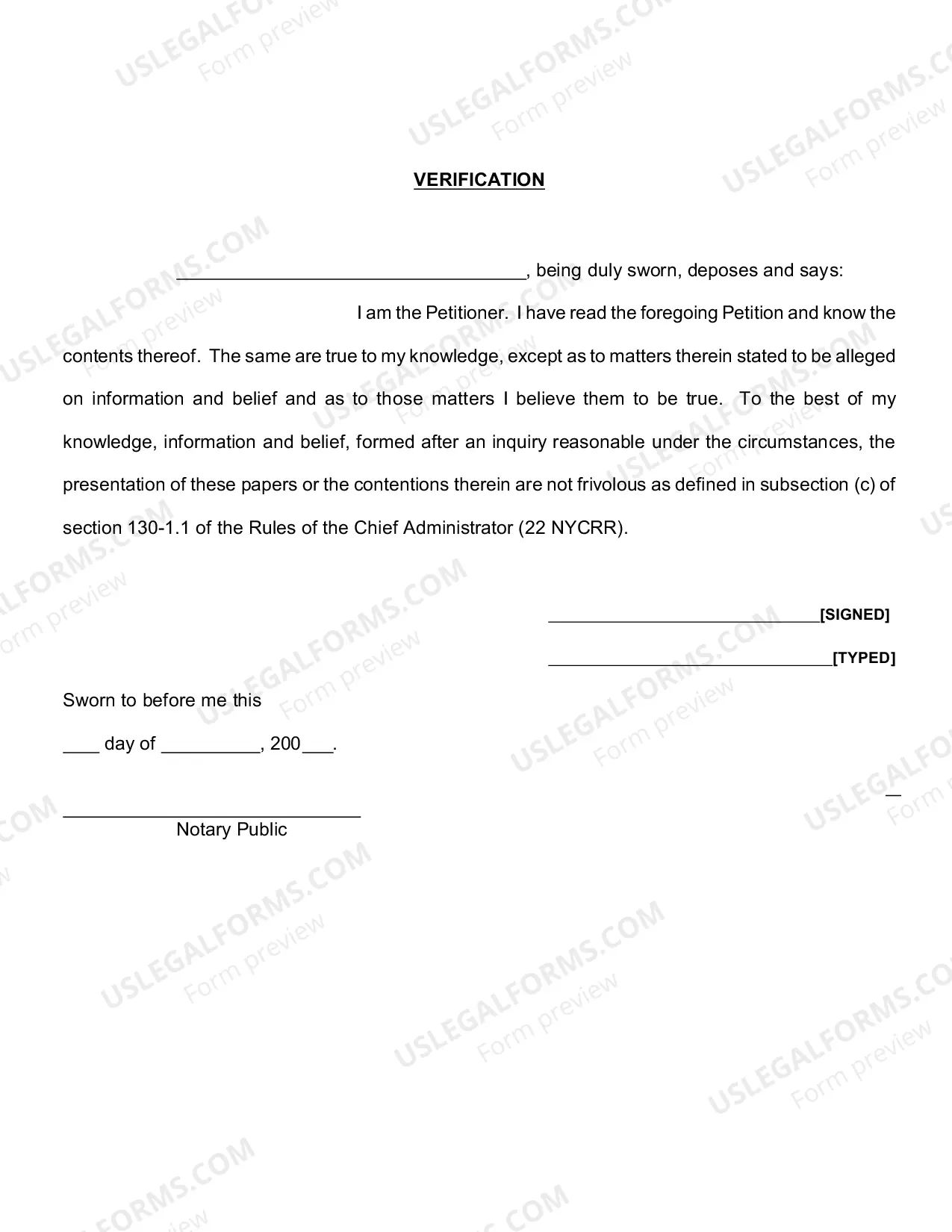 Preview Verified Petition