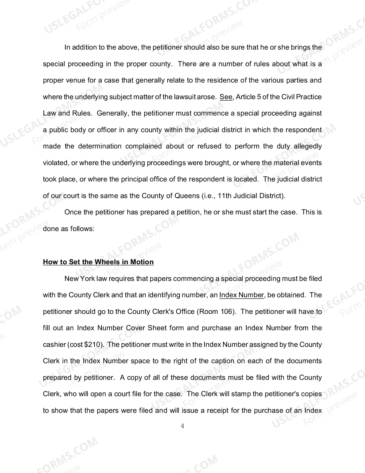Preview How to Commence Special Proceeding