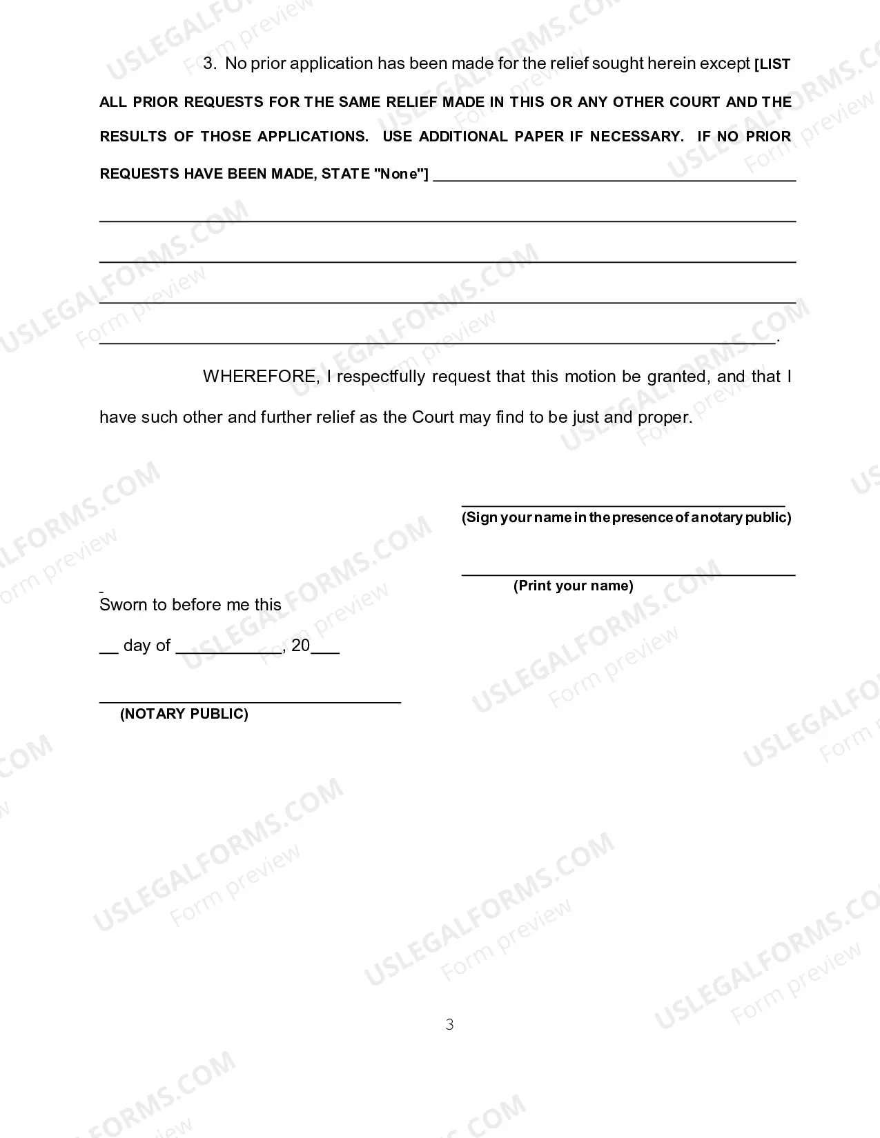 Preview Affidavit In Support
