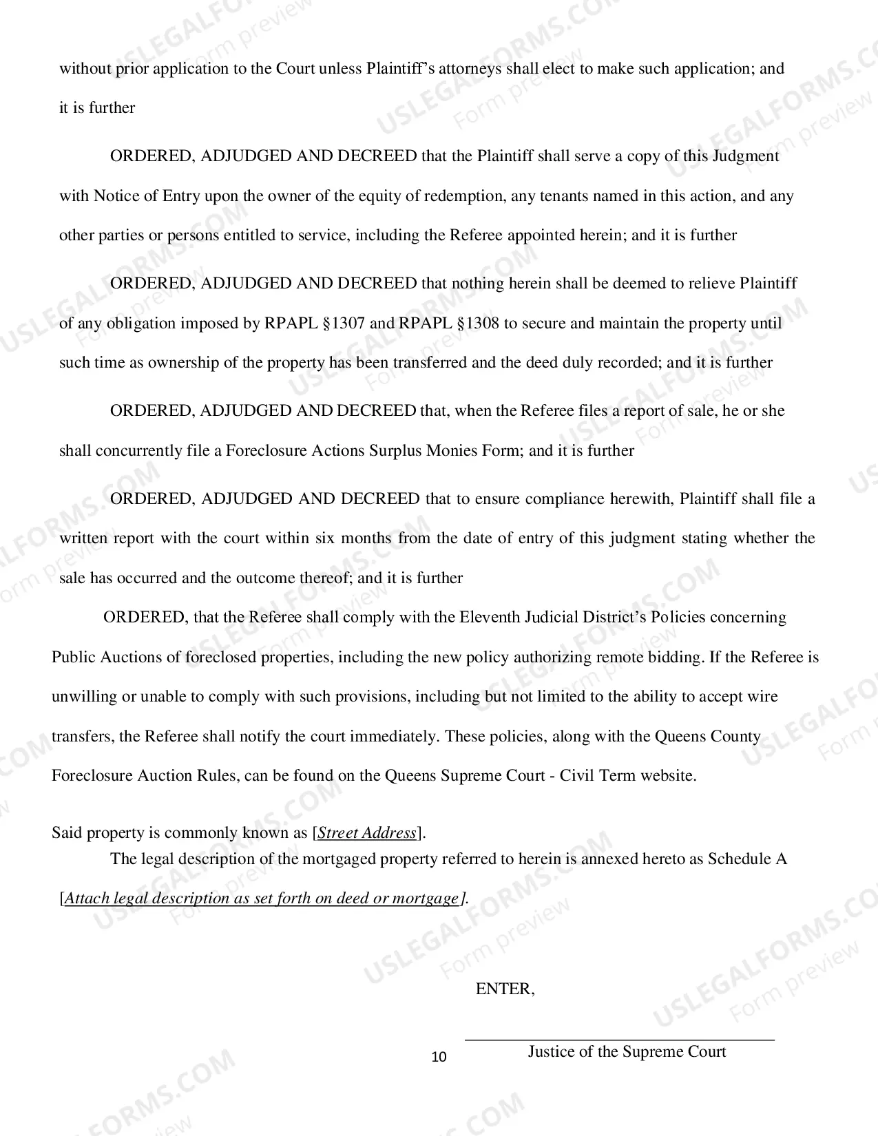 Preview Foreclosure & Sale Judgement