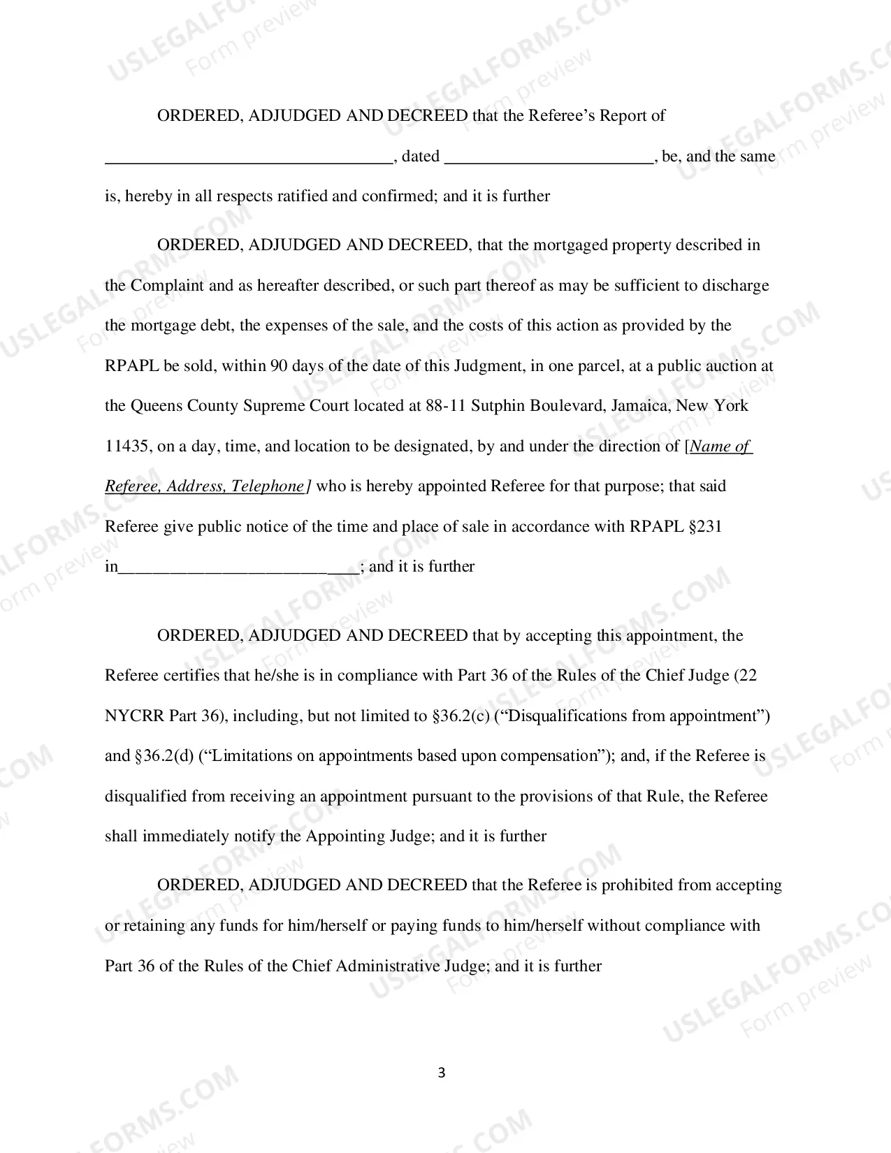 Preview Foreclosure & Sale Judgement