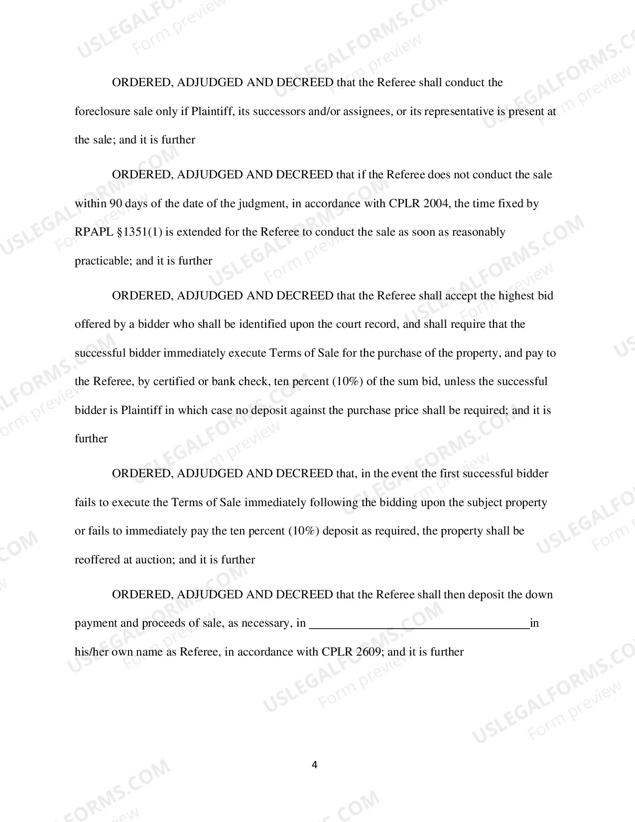 Preview Foreclosure & Sale Judgement