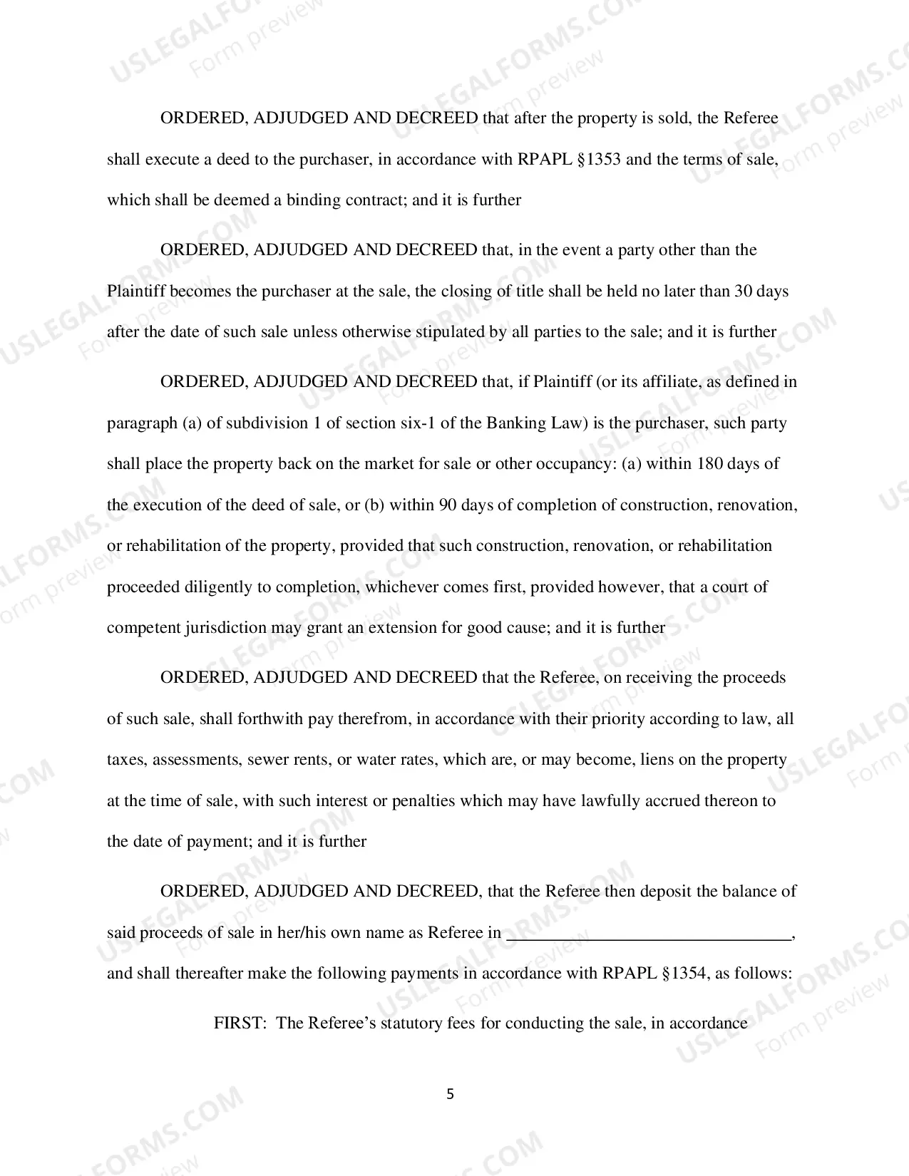 Preview Foreclosure & Sale Judgement