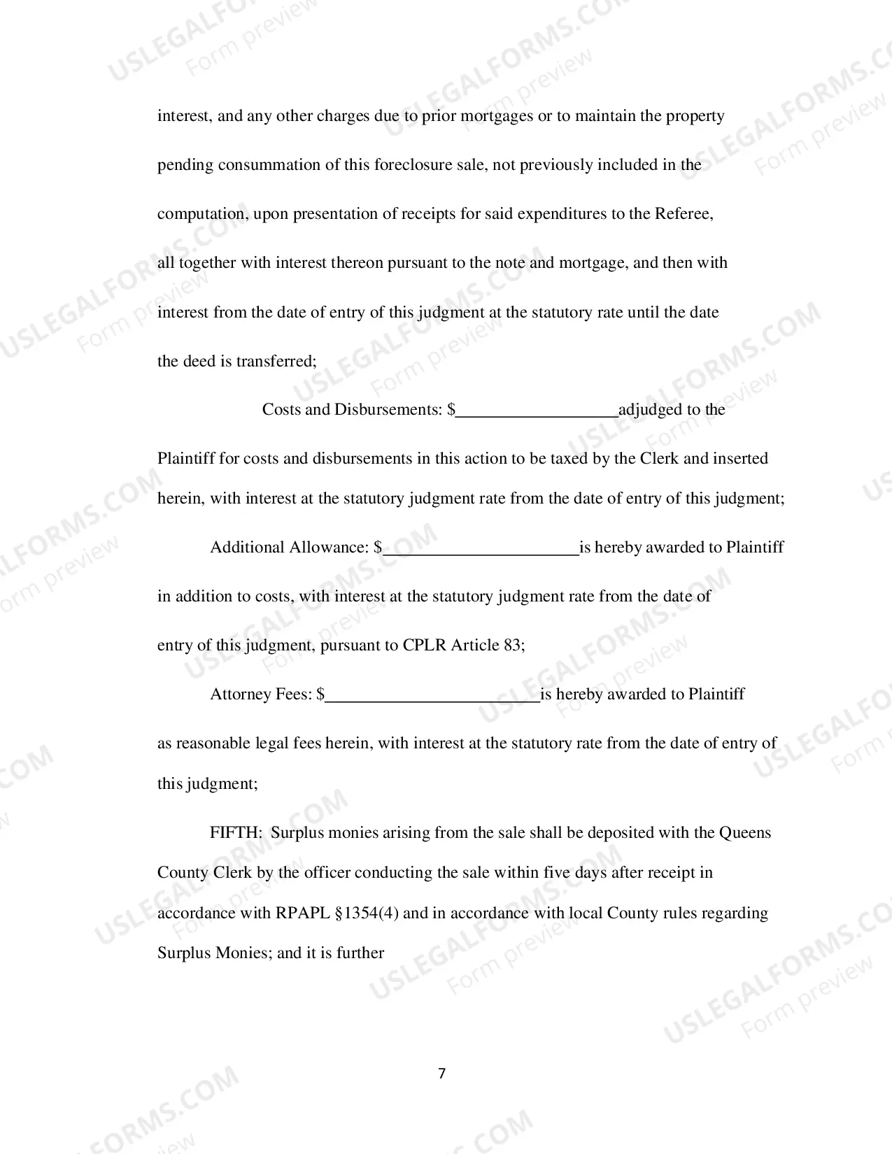 Preview Foreclosure & Sale Judgement