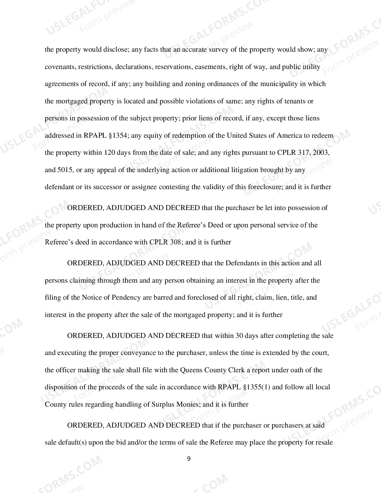Preview Foreclosure & Sale Judgement