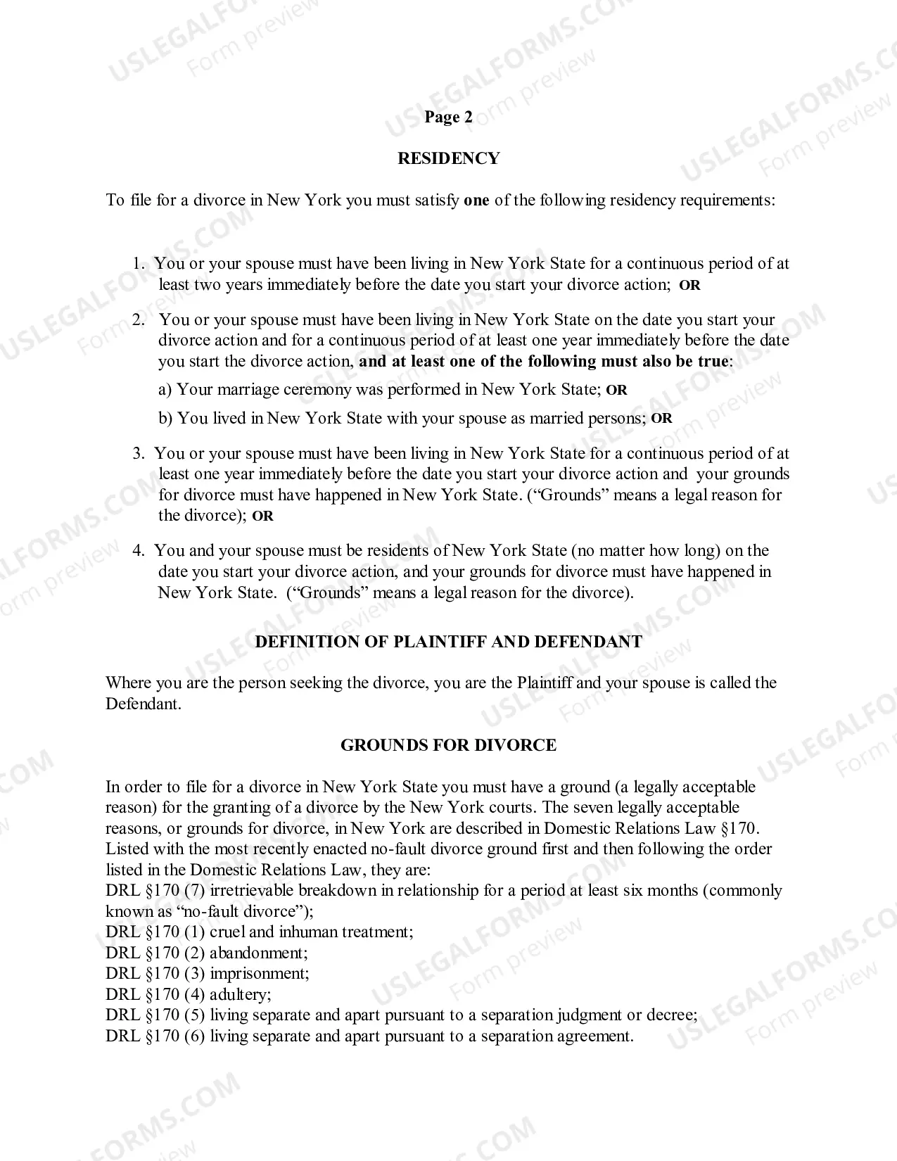 Preview Uncontested Divorce Forms Packet Instructions