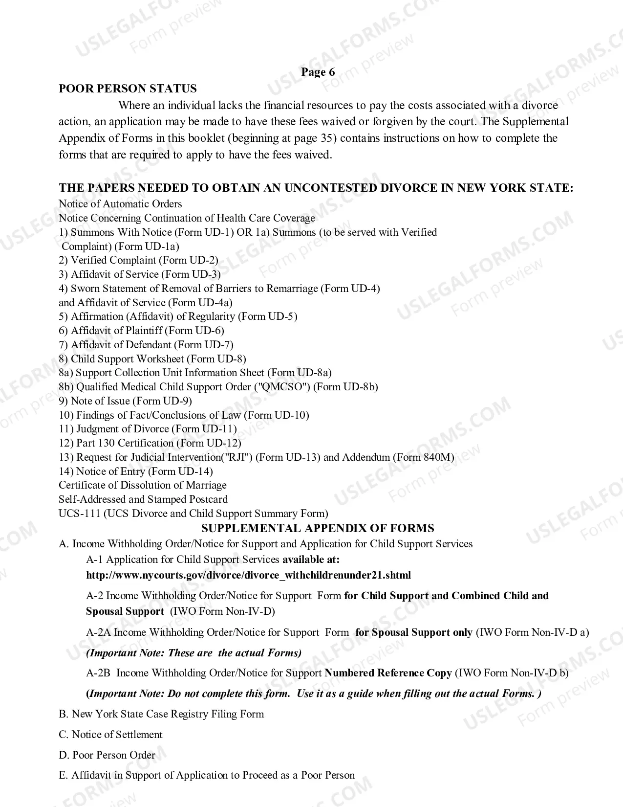 Preview Uncontested Divorce Forms Packet Instructions