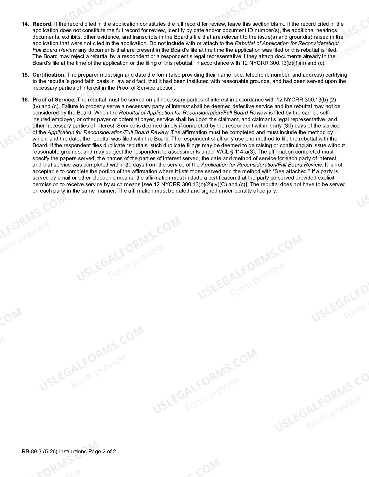 Preview Rebuttal of Application for Reconsideration - Full Board Review for Workers Compensation