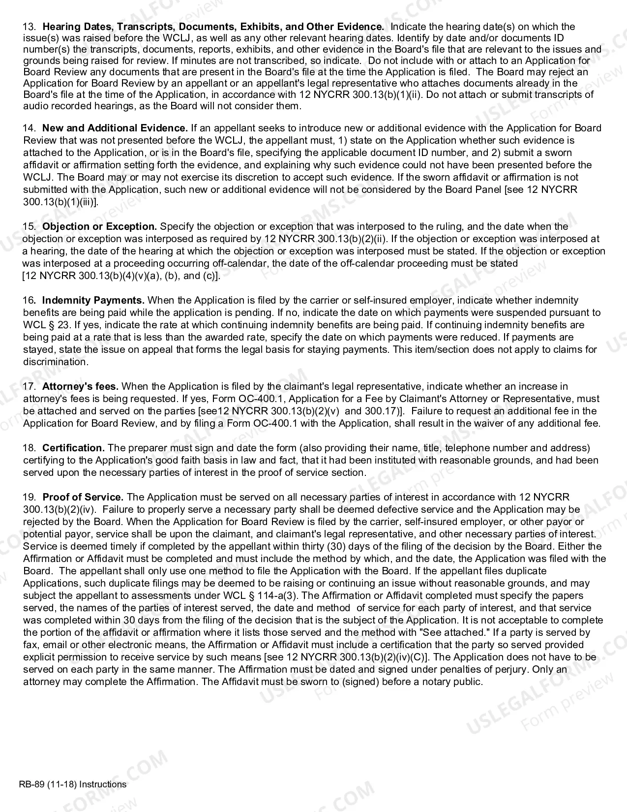 Preview Application for Board Review for Workers' Compensation