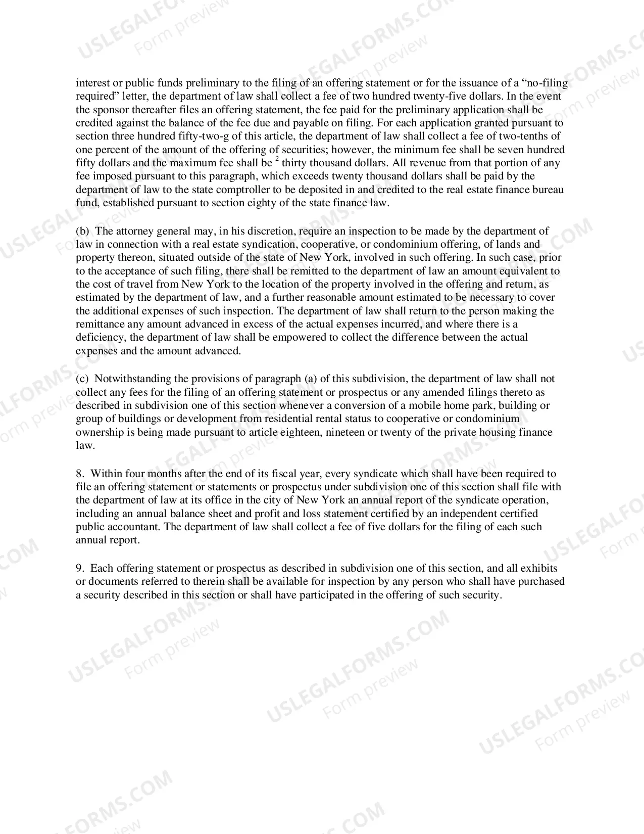 Preview New York Real Estate Syndication Act ("Syndication Act")