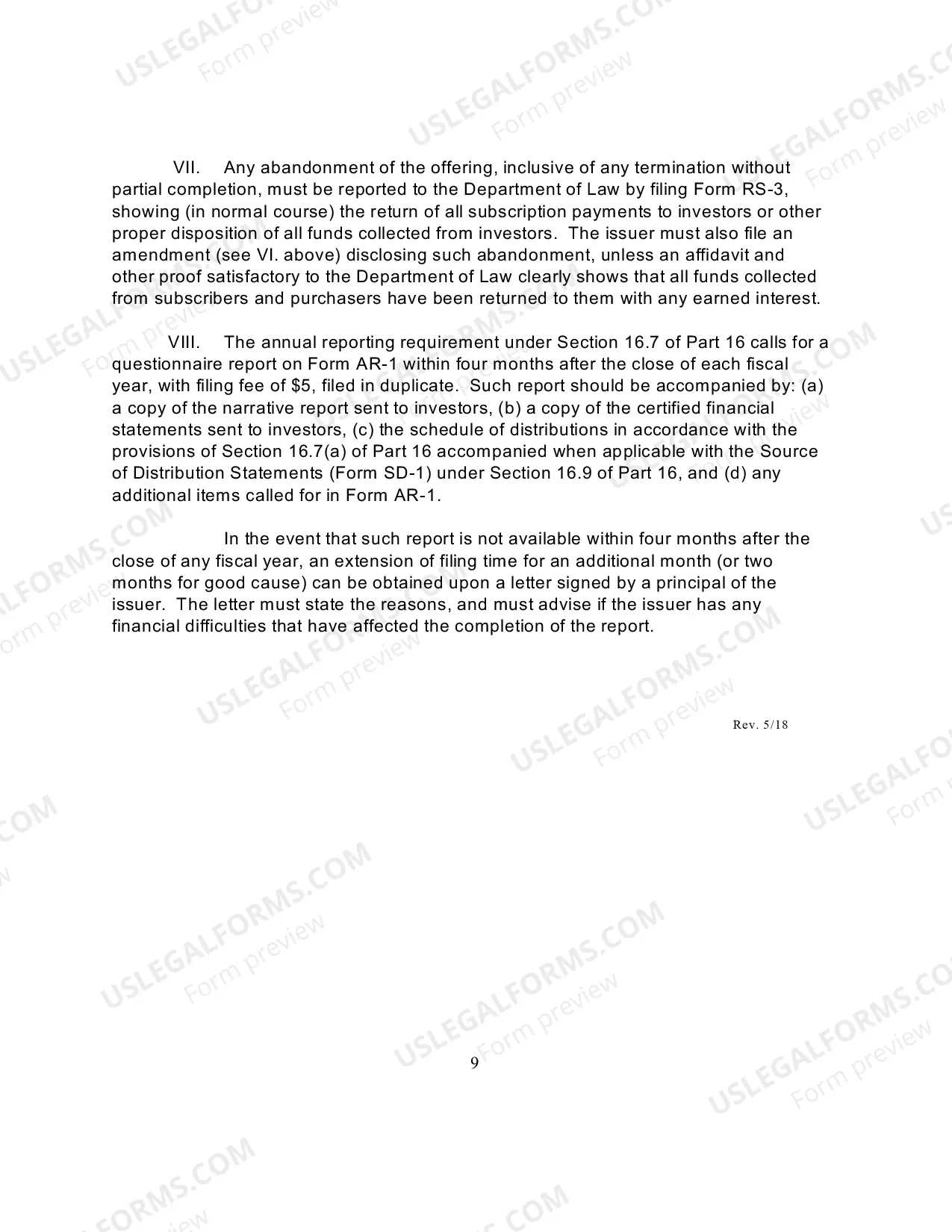 Preview Instruction Sheet for Real Estate Syndication Full Filing Under GBL 352-e