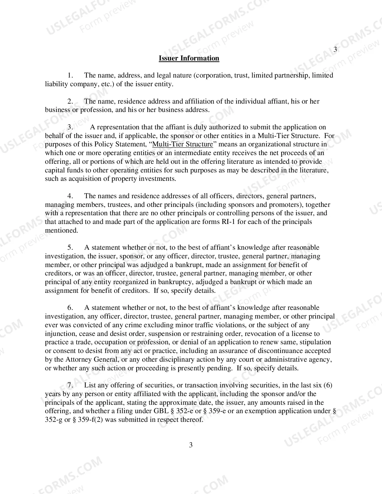 Preview Policy Statement 100