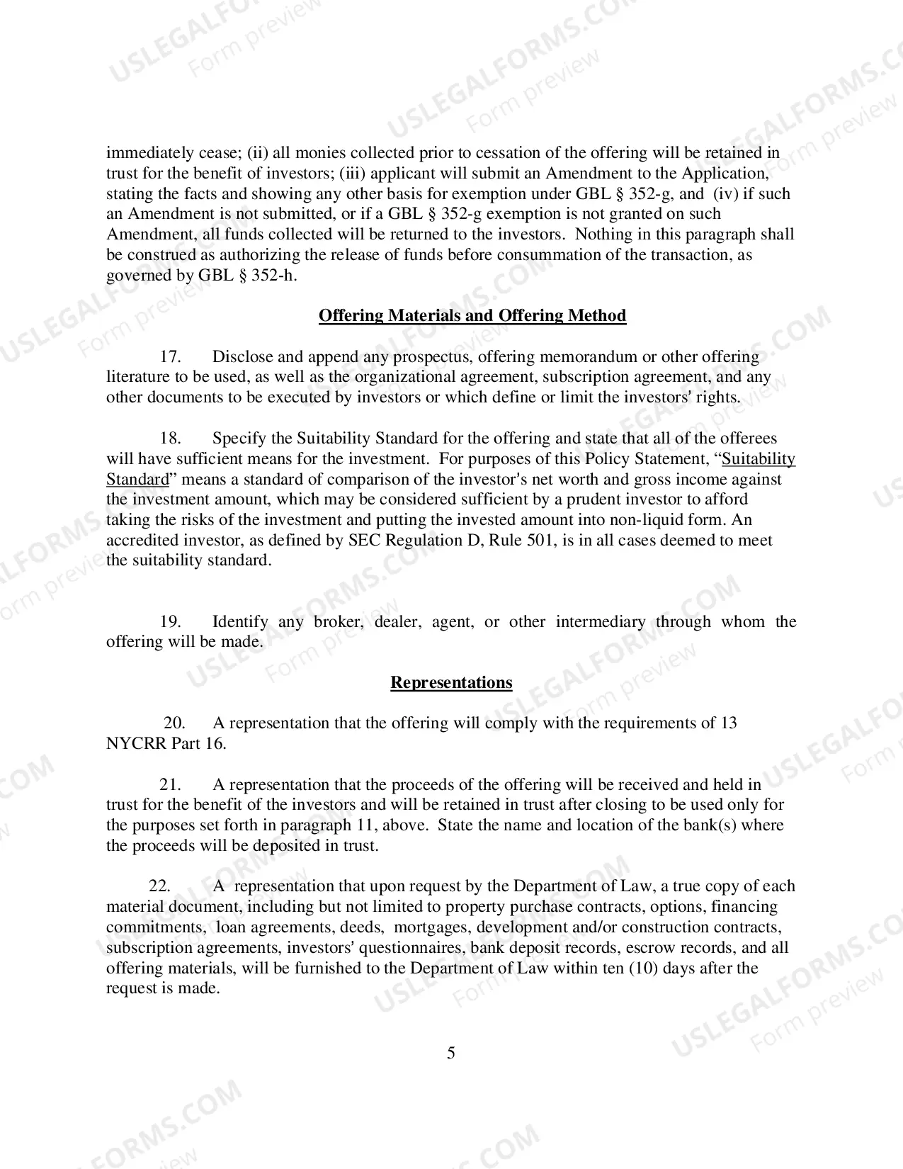 Preview Policy Statement 100