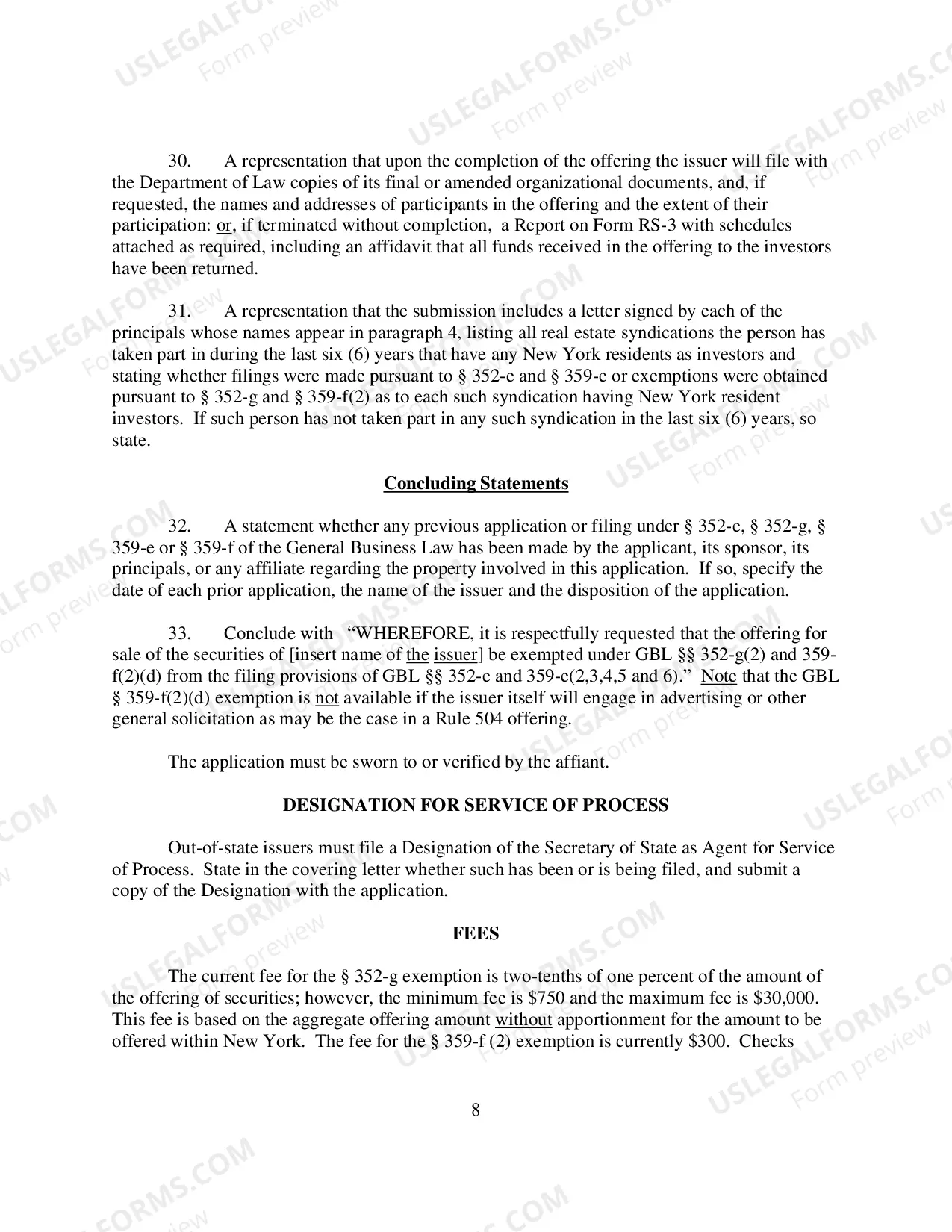 Preview Policy Statement 100