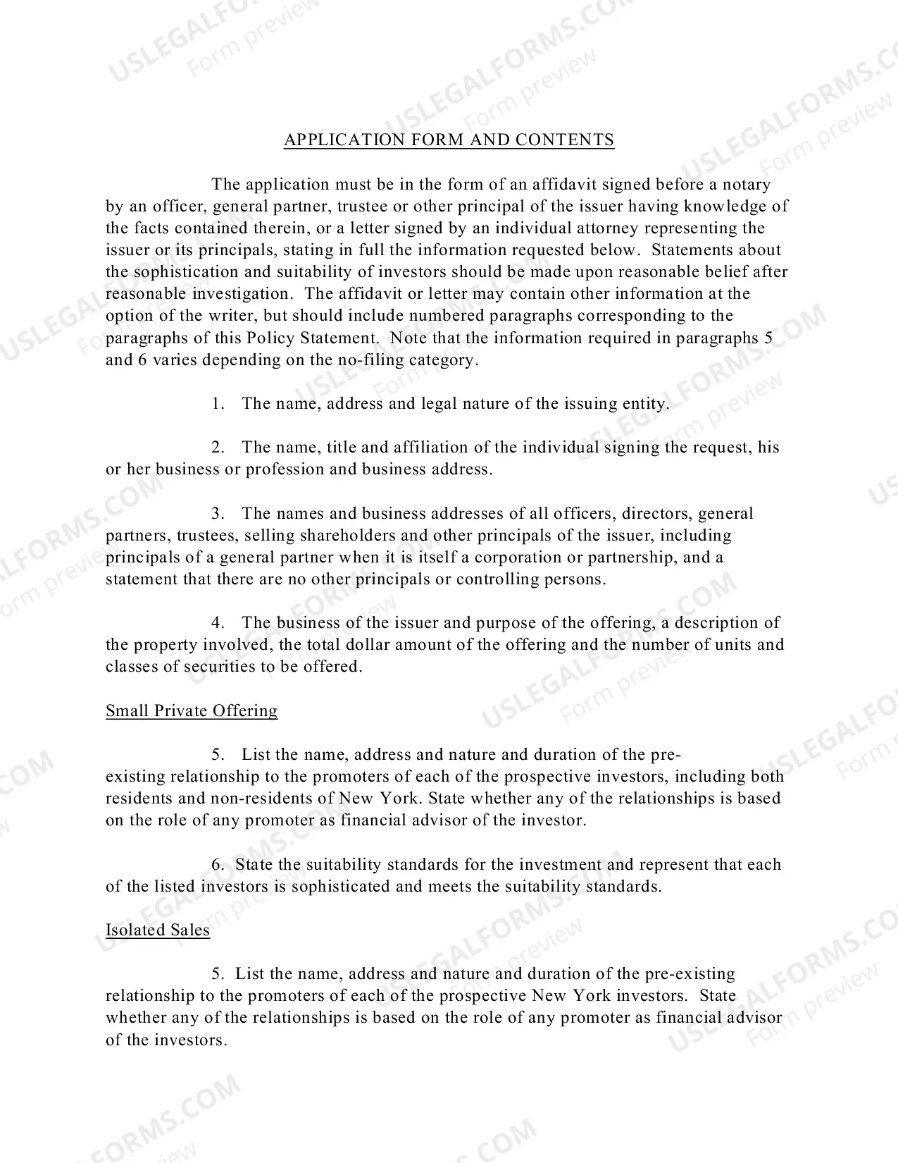 Preview Policy Statement 105
