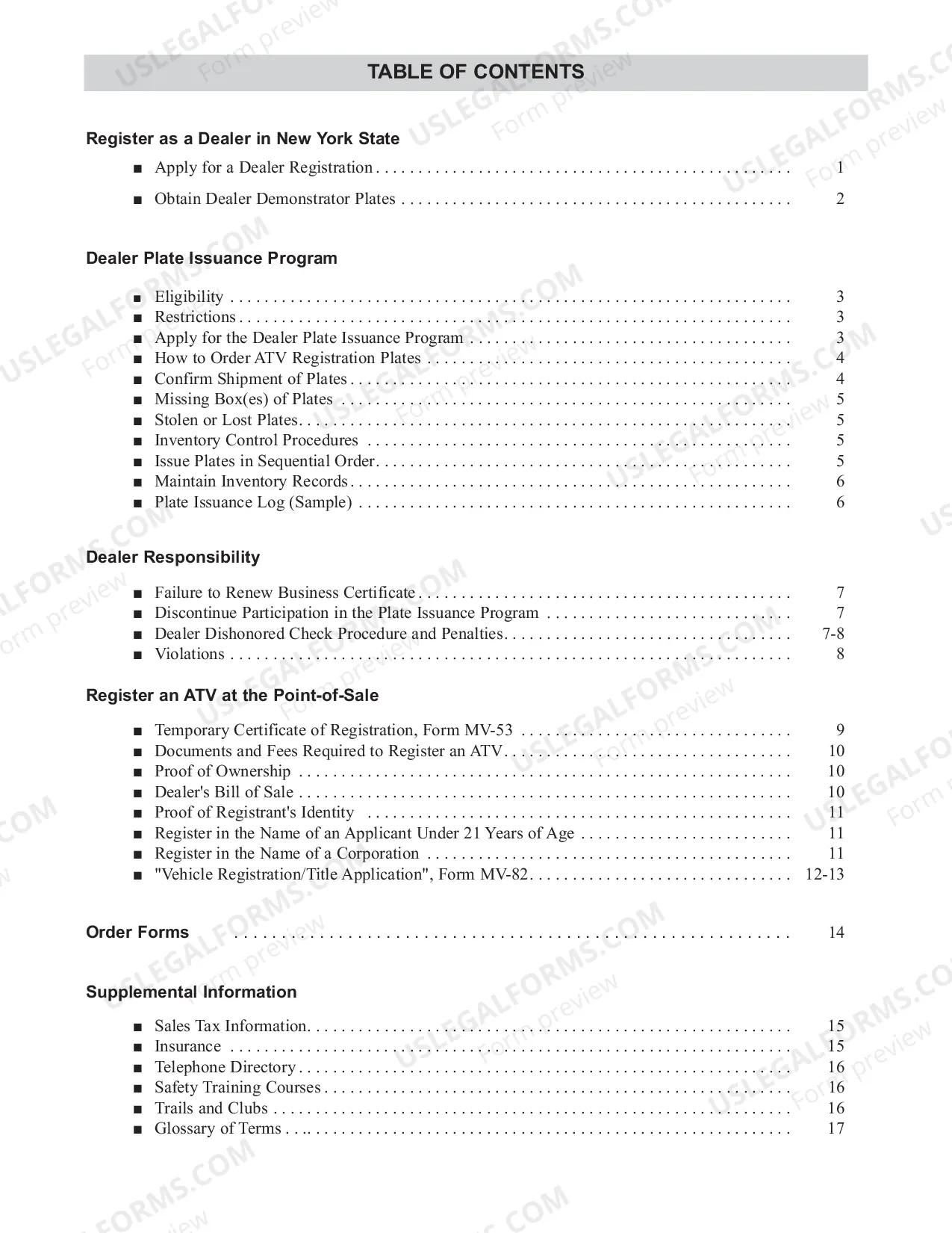 Preview All Terrain Vehicle Dealer Registration Instructions