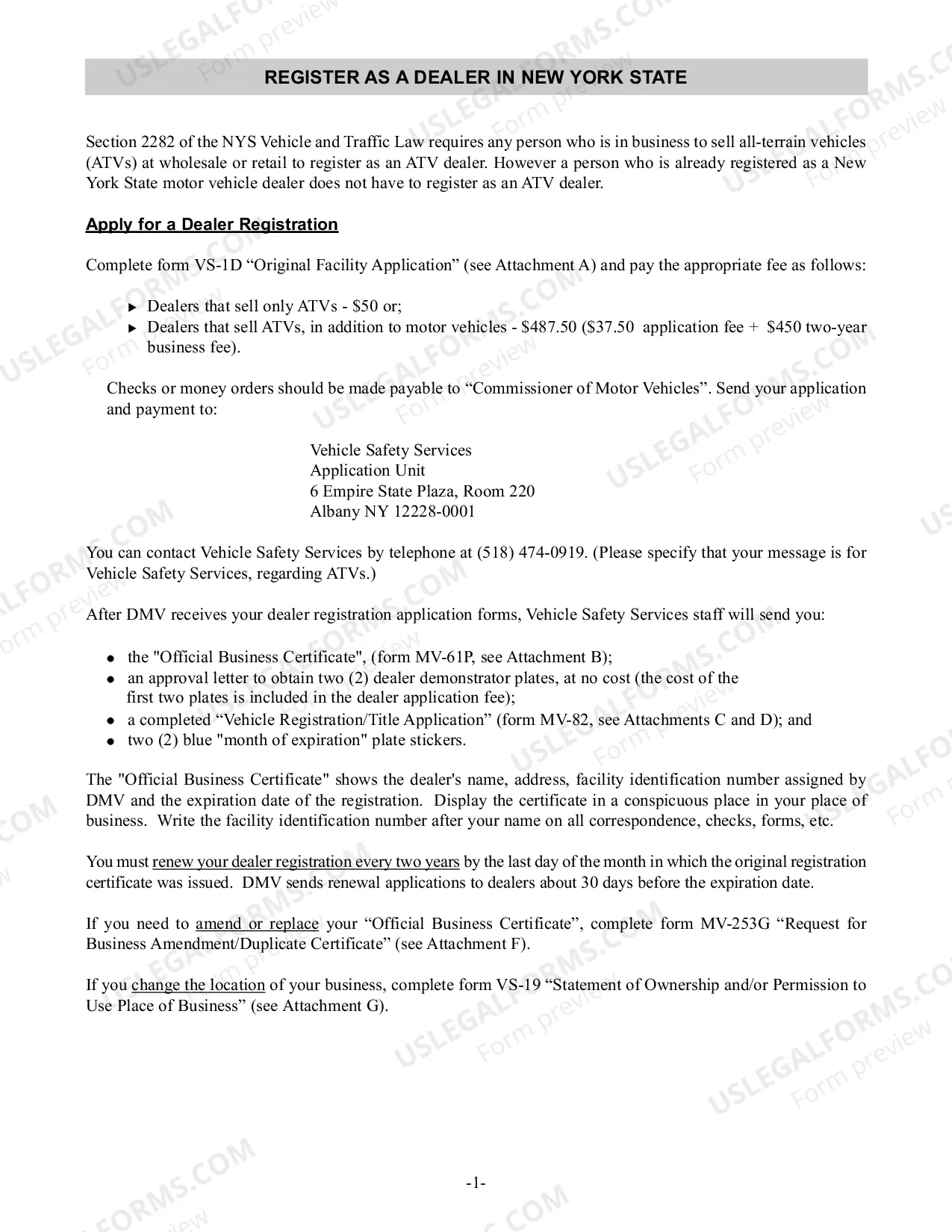 Preview All Terrain Vehicle Dealer Registration Instructions