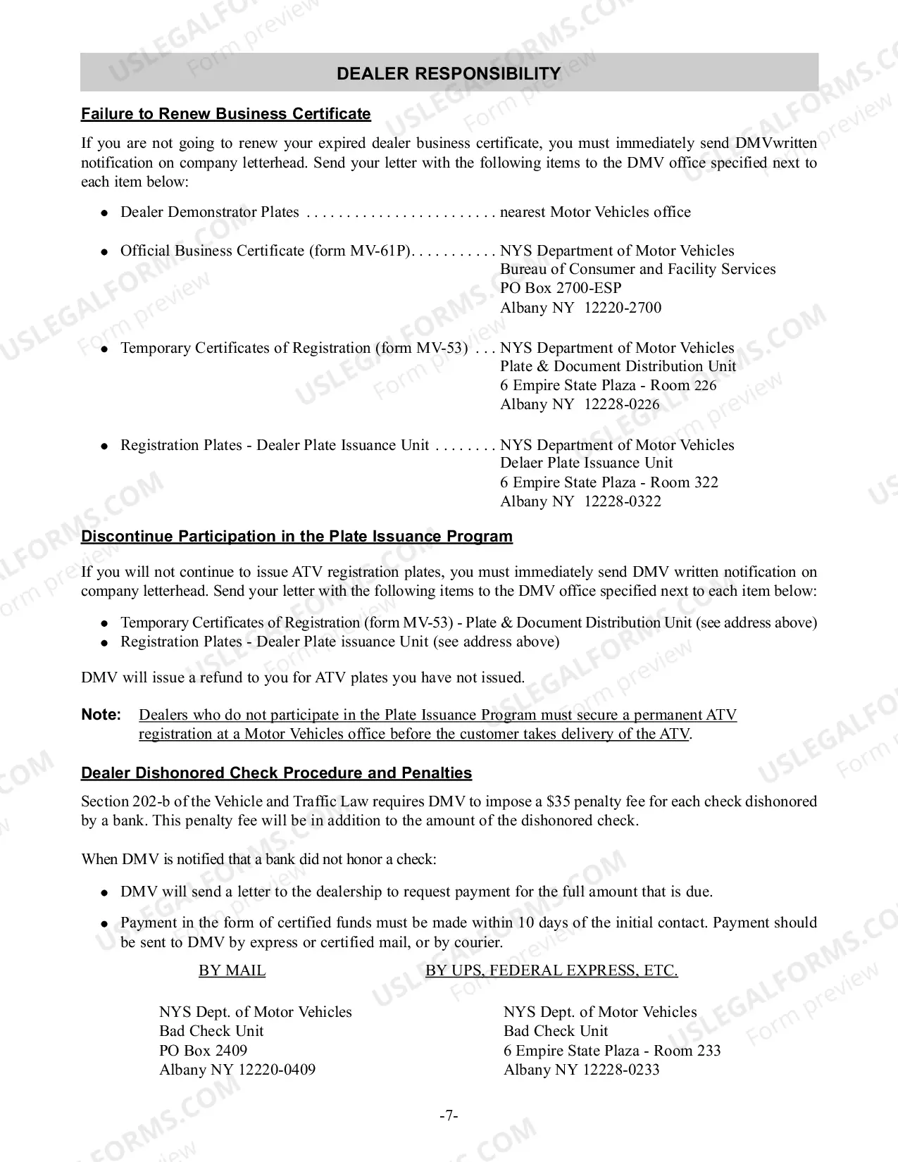 Preview All Terrain Vehicle Dealer Registration Instructions