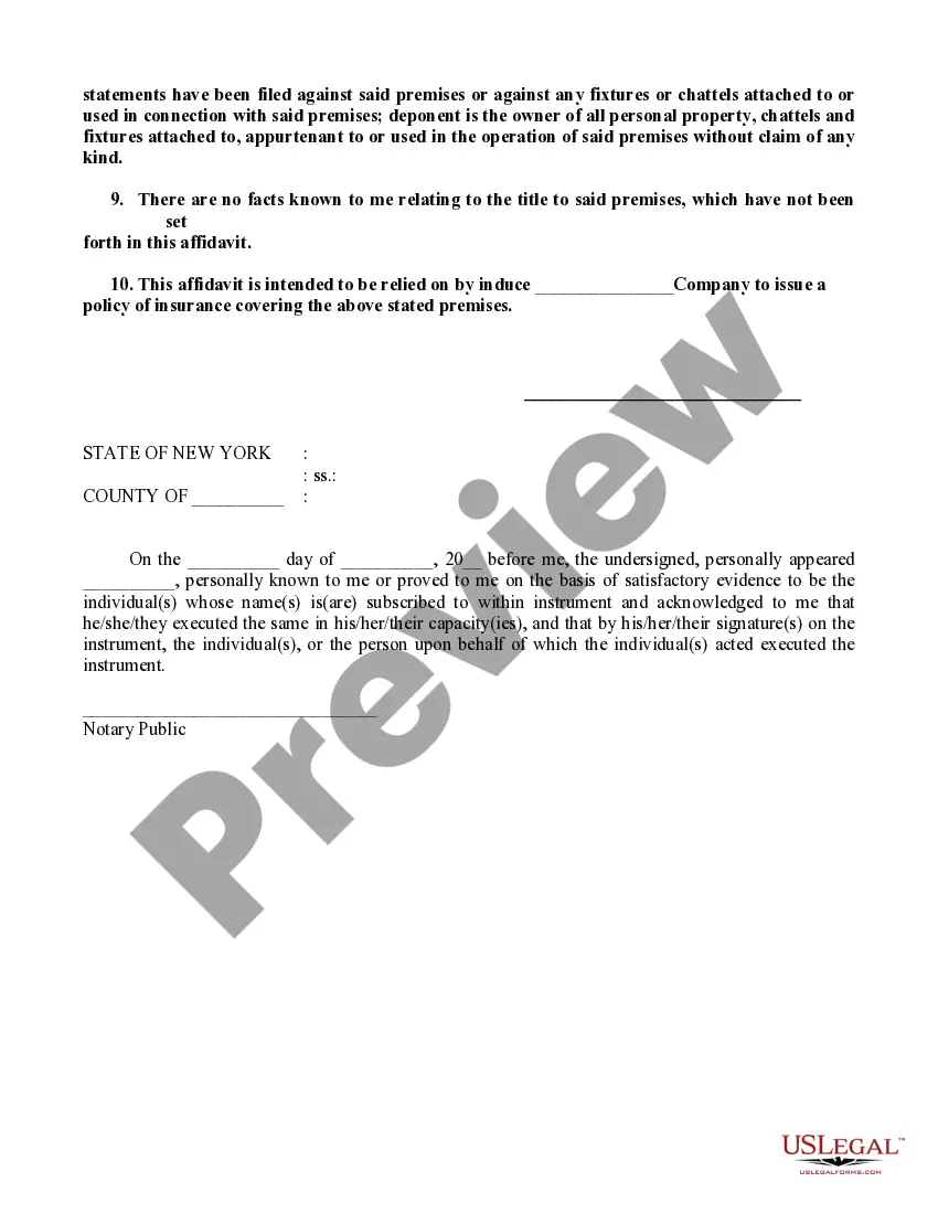 Preview Affidavit of Title and Possession