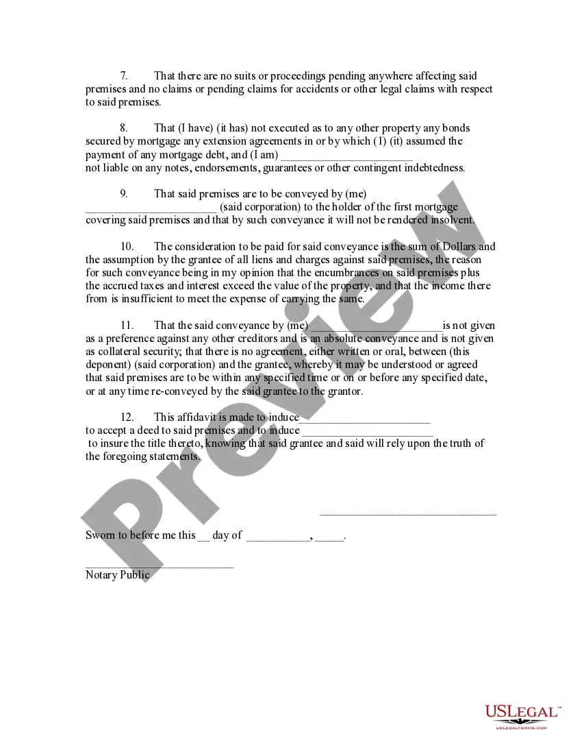 Get Affidavit for Deed in Lieu of Foreclosure Preview Affidavit for Deed in Lieu of Foreclosure