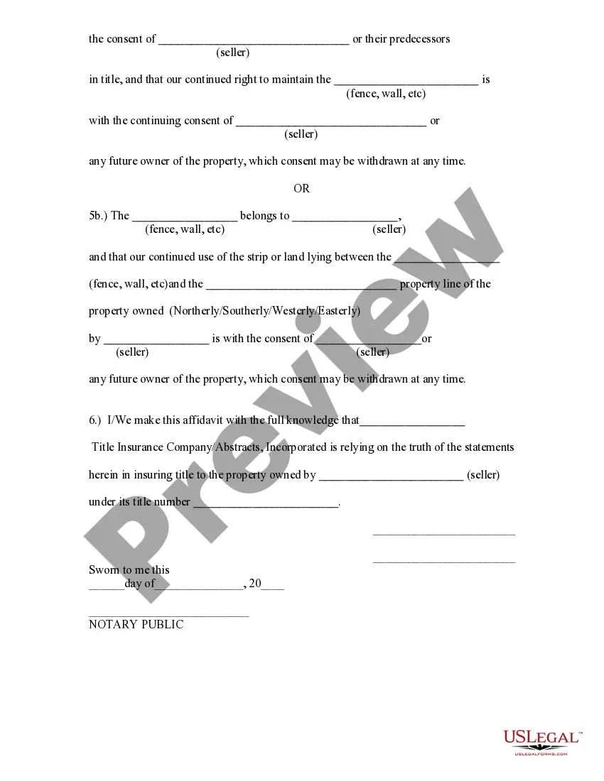 Preview Adverse Possession Affidavit