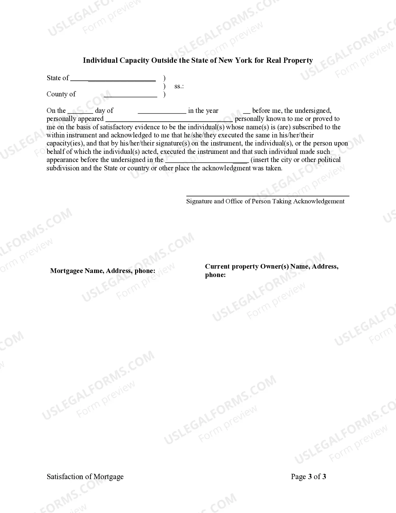 Preview Satisfaction - Release of Mortgage by Mortgagee - by Corporate Lender