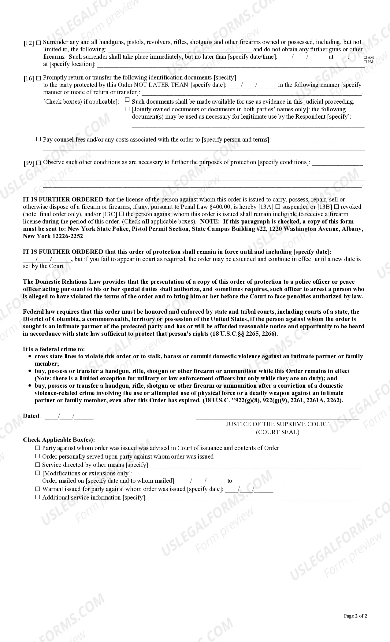 Preview Temporary Order of Protection