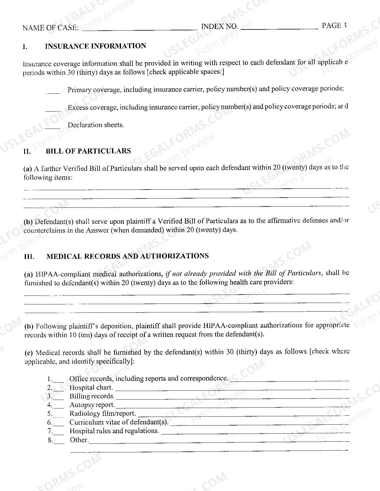 Preview Preliminary Conference Order For Medical Dental And Podiatric Malpractice Actions