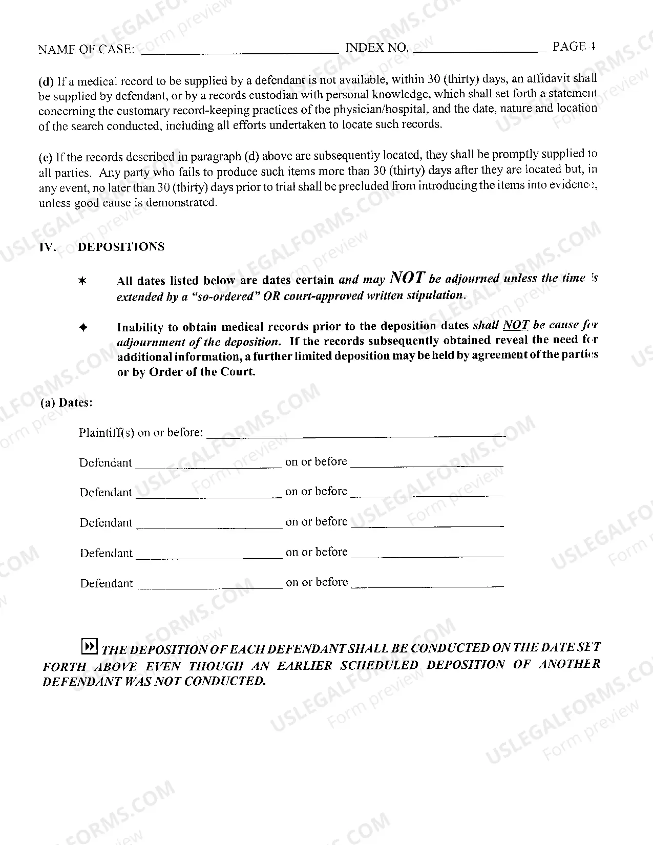 Preview Preliminary Conference Order For Medical Dental And Podiatric Malpractice Actions
