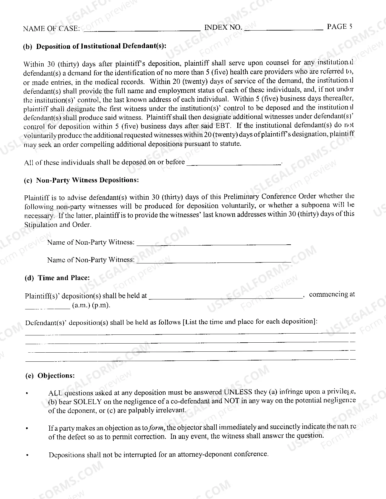 Preview Preliminary Conference Order For Medical Dental And Podiatric Malpractice Actions