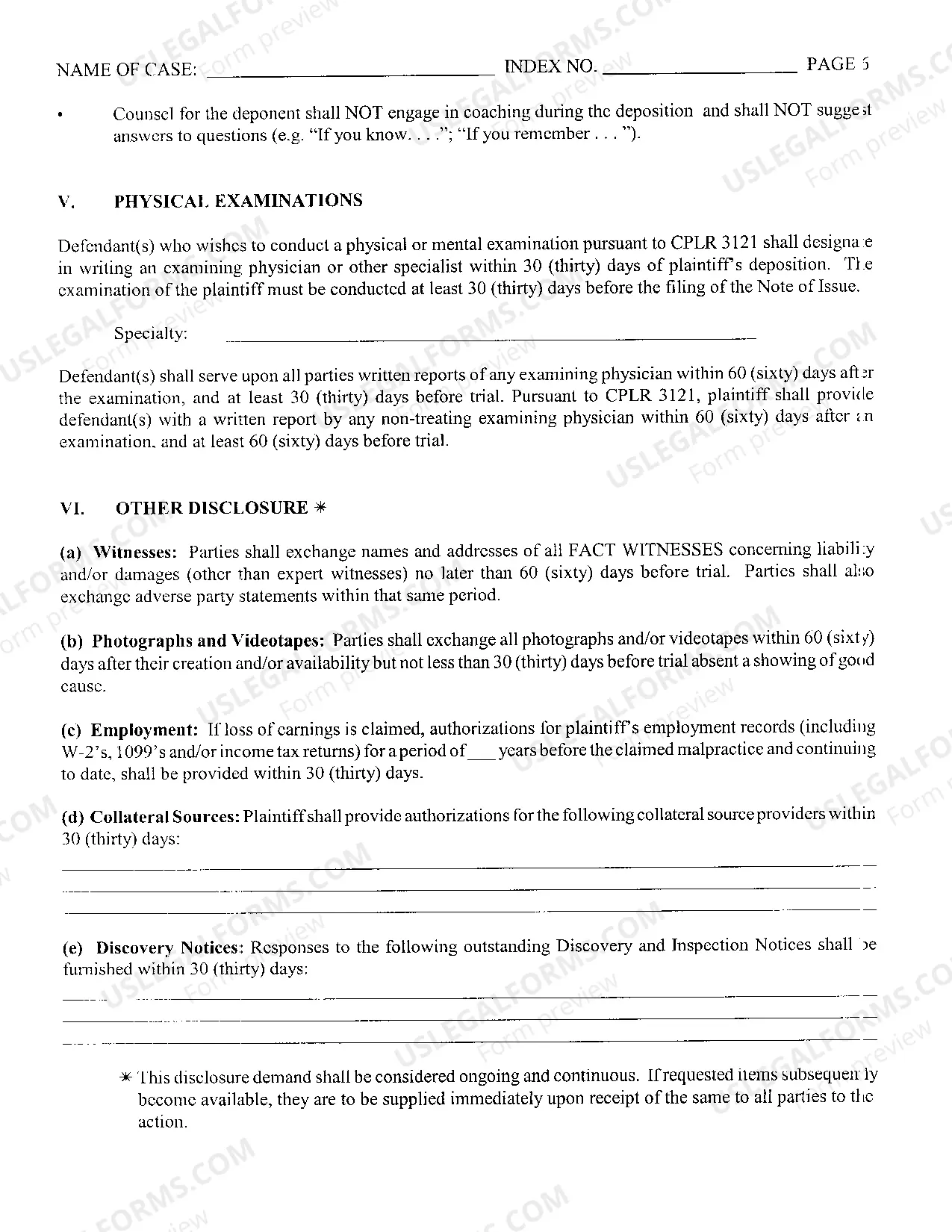 Preview Preliminary Conference Order For Medical Dental And Podiatric Malpractice Actions