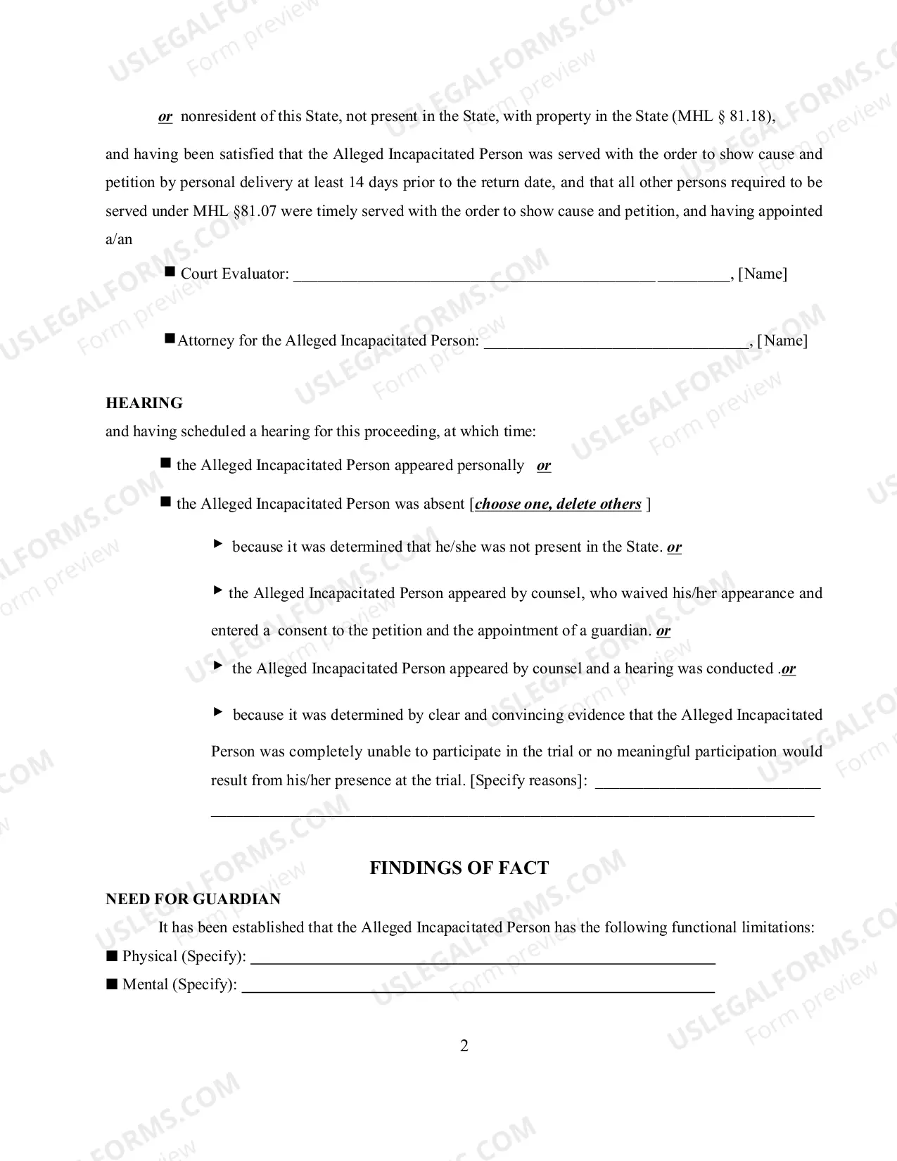 Preview ORDER AND JUDGMENT APPOINTING GUARDIAN