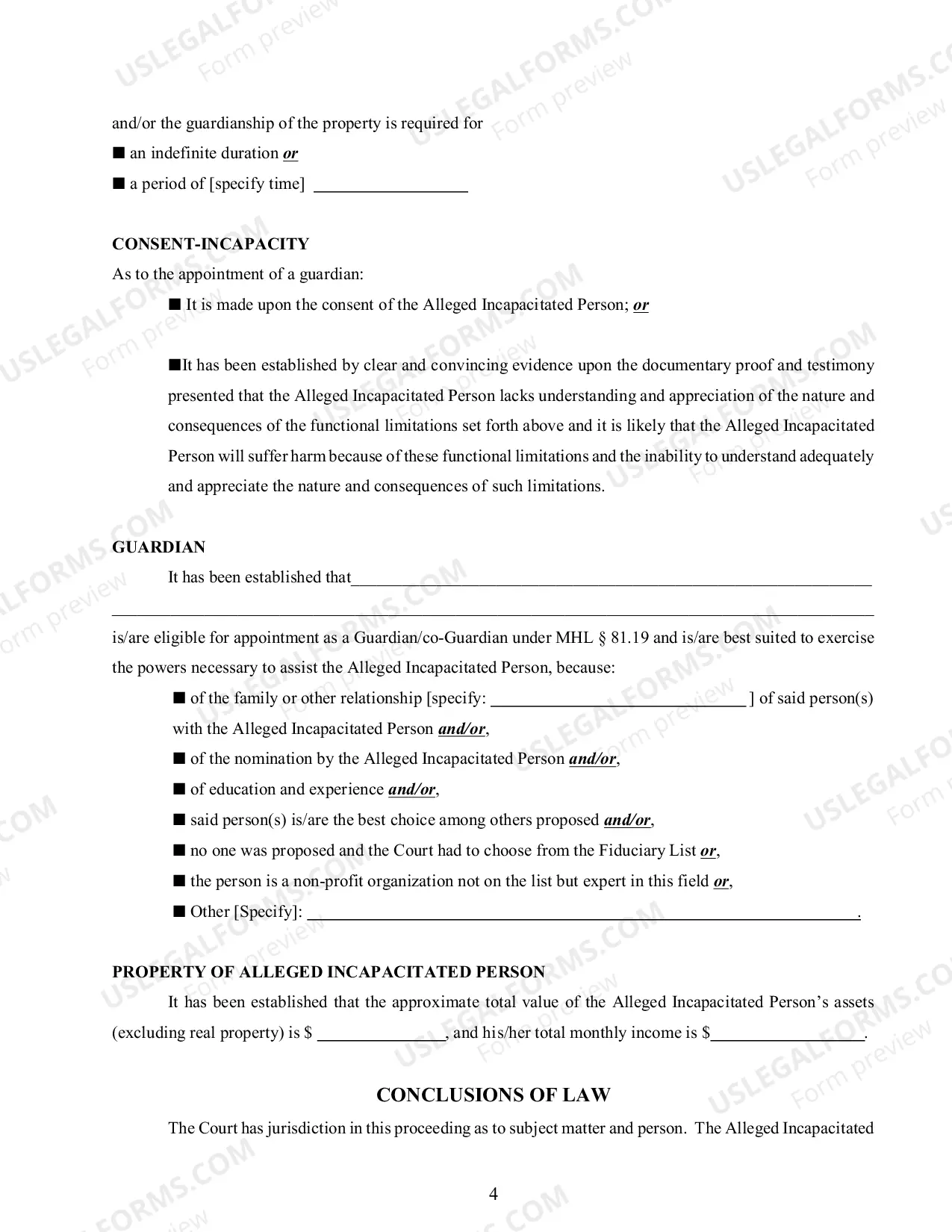 Preview ORDER AND JUDGMENT APPOINTING GUARDIAN