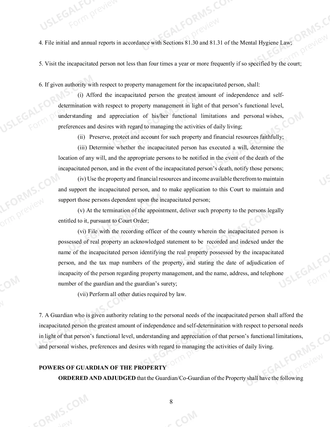 Preview ORDER AND JUDGMENT APPOINTING GUARDIAN