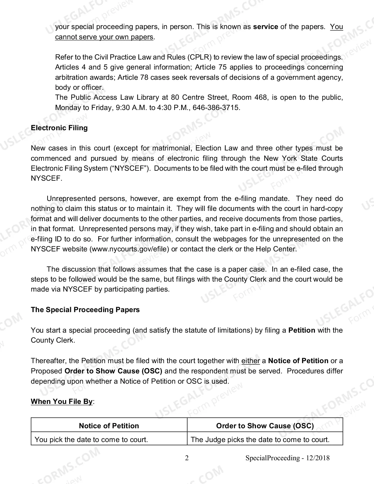 Preview How to Start a Special Proceeding