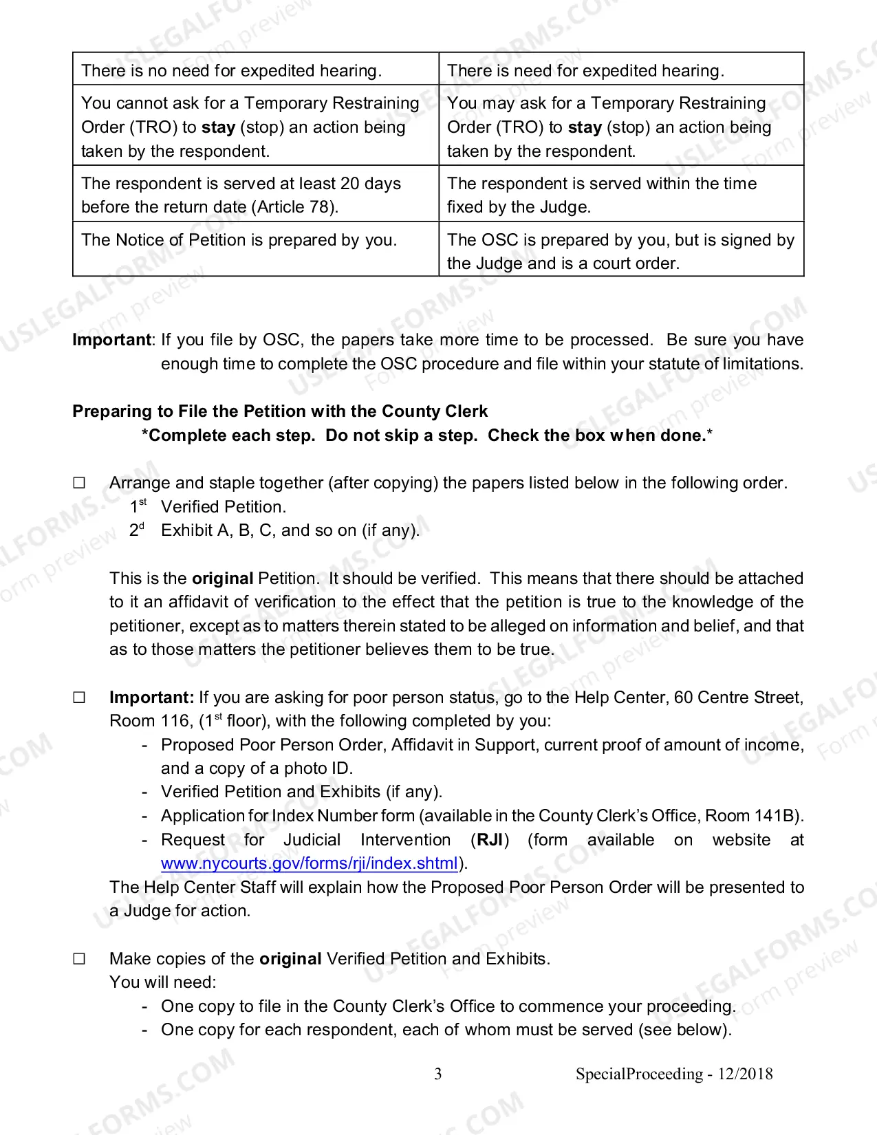 Preview How to Start a Special Proceeding
